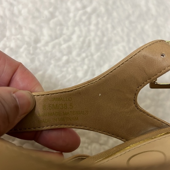 Jessica Simpson Jaime Wedge Sandals Buff Ruby Tumbled Women’s Size 8.5 - Picture 7 of 7